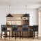 Set of 2 Bar Stools Counter Height Chairs with Padded Seat and Curved Backrest